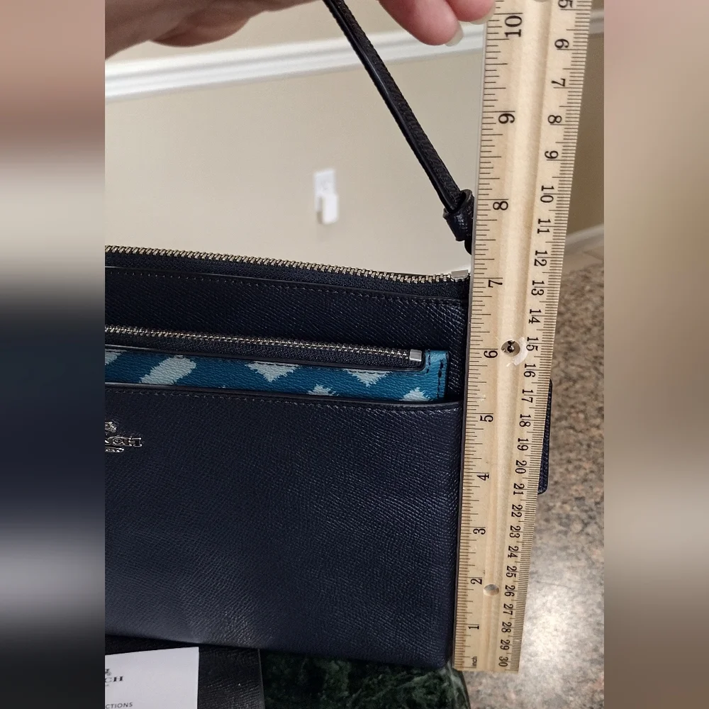NWT  Coach East/ West Cross body with pop_ Up Pouch Wild plaid print